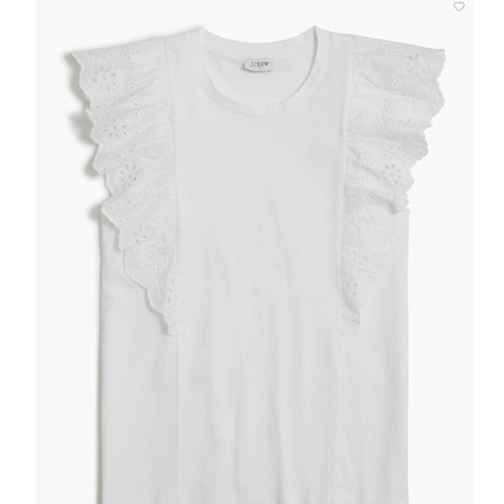 ✨✨ J.Crew Factory Ruffle-Sleeve Eyelet Top (NEW WITH TAG)✨✨ - Picture 4 of 5